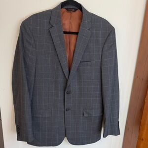 Jos. A. Bank (“Joseph” line) Charcoal/Cream Checkered Blazer, Slim Fit